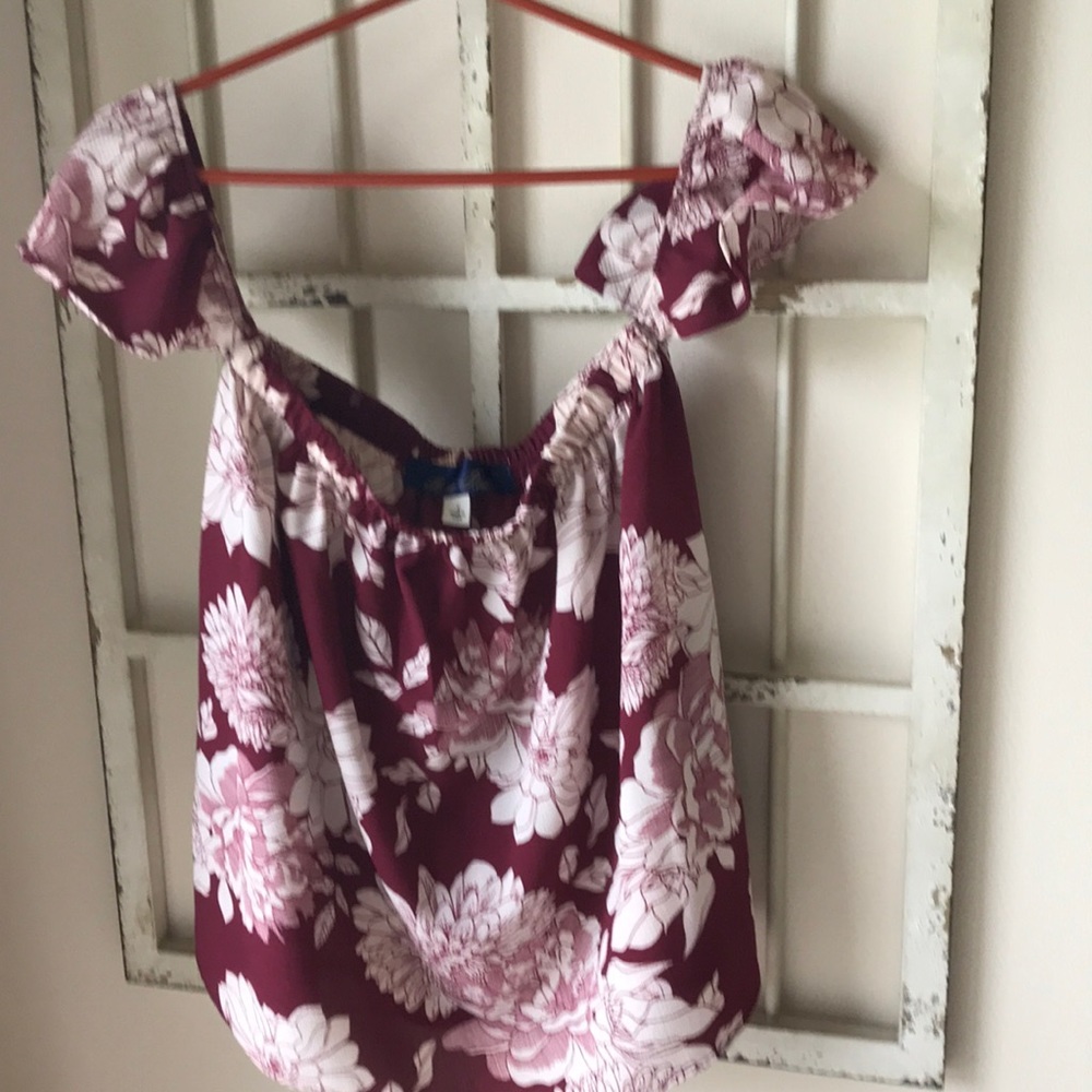 Marroon off the Shoulder Blouse